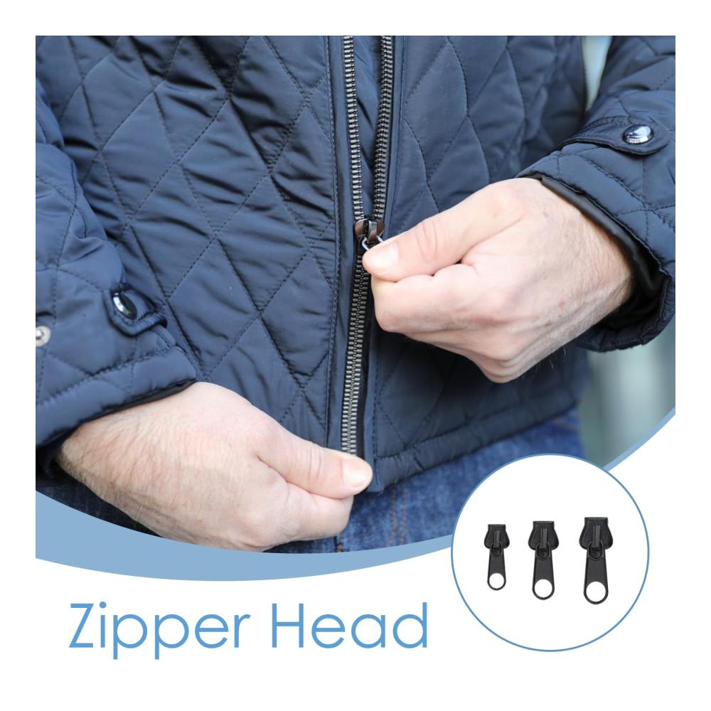 Premium Zipper Ersatzset - 12 Stück Abnehmbare Schwarze Reißverschluss-Zieher für Jacken Koffer Rucksäcke und mehr - Hochwertige Ersatzteile für perfekte Reparaturen - Nähzubehör inklusive