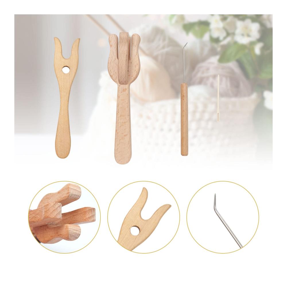 Entdecken Sie das YWNYT 8-teilige Schmuckherstellungs-Set Holzgabeln für Armbänder Halsketten und mehr! Tragbare Strickgabeln für DIY-Webprojekte Basteln und Schnurherstellung