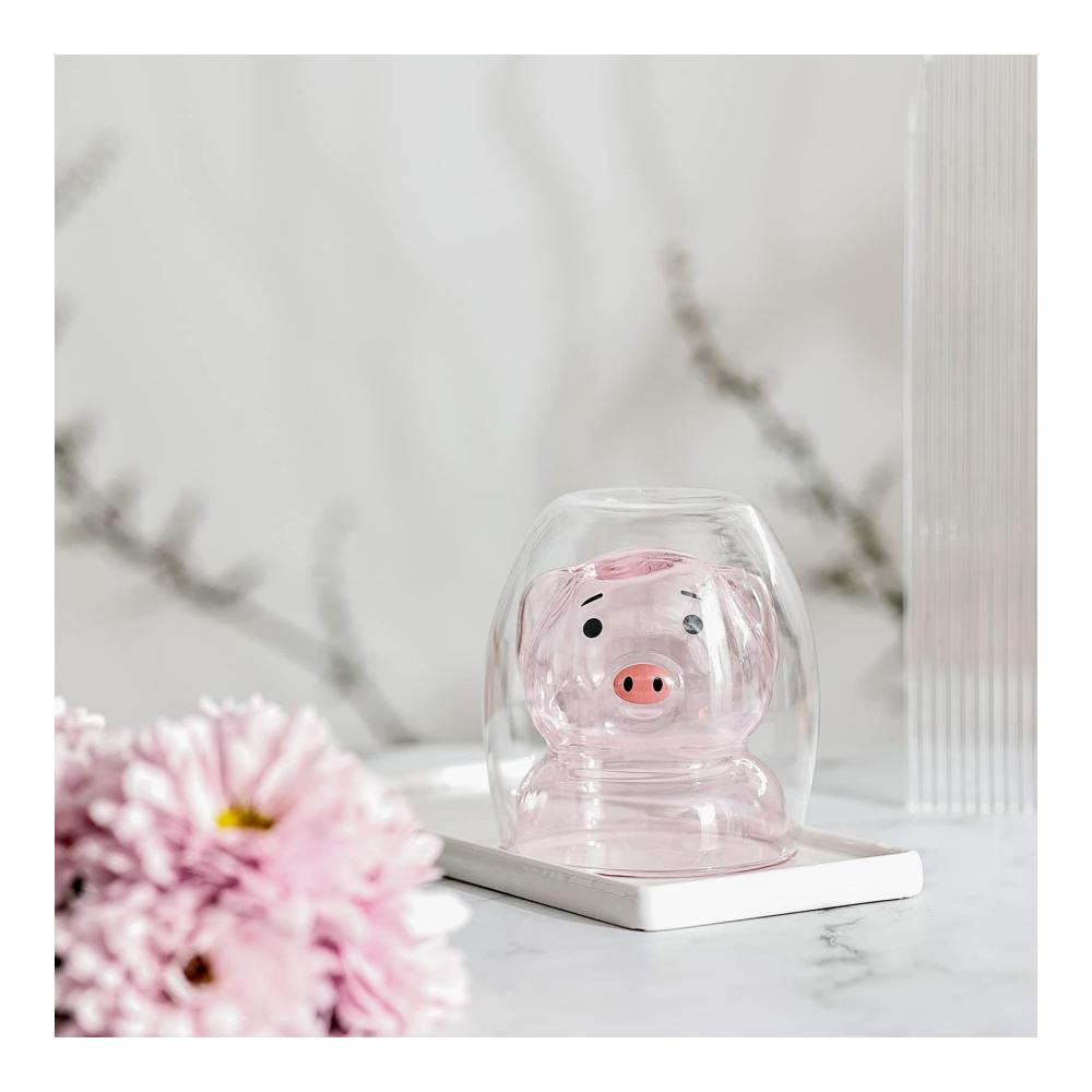 Premium Doppelwandige Espresso- & Mokkatassen Set | Lustige Schwein-Designs | Ideale Milchtassen für Kaffee & Tee | Perfektes Geschenk für Schweineliebhaber | Hochwertige Tassen & Untertassen | Neuheitenbecher für Frau Freund | Geburtstag & Weihnachten