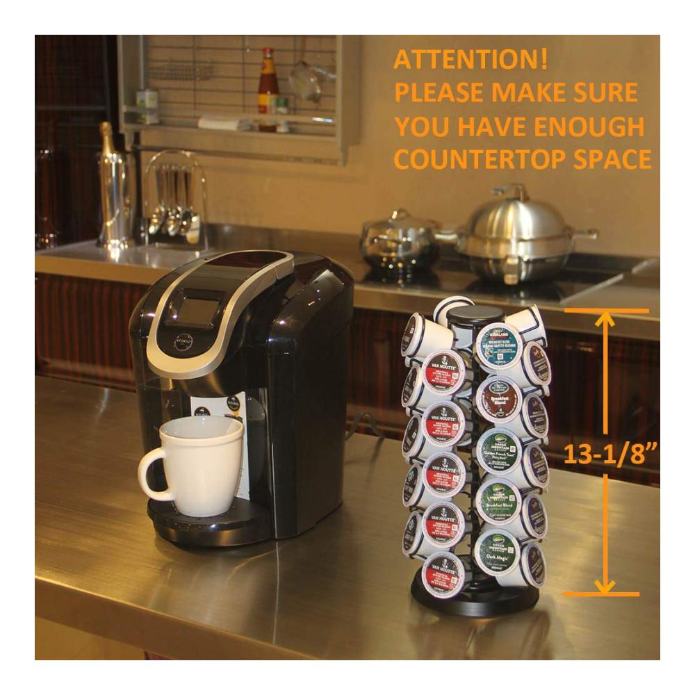 Kapselständer Platzsparender K Cup Carousel & Organizer für 40 Kapseln - Kein Zusammenbau erforderlich - Schwarz - Praktisch und stilvoll