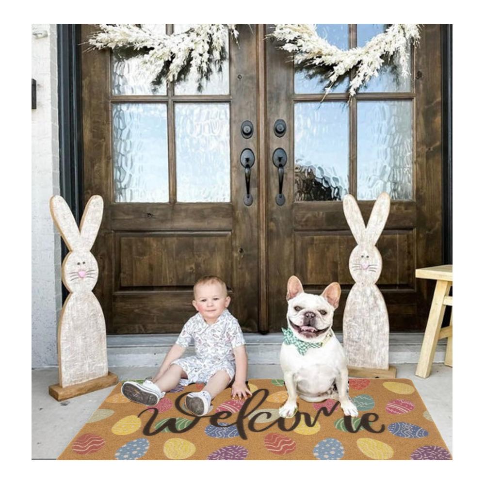 Erfrischende Willkommens-Fußmatte mit Frühlingsblumendekor 762 x 432 cm – Rutschfest & Groß – Ideale Innen- und Außendeko – Bunte Eingangsmatte für Frühling und Sommer – Stilvoller Blumen-Look für Ihr Zuhause