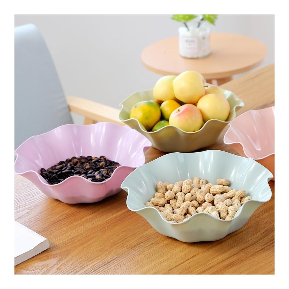 Exklusives Kunststoff-Obsttablett für Zuhause und Büro – Praktische Obstschale für Wohnzimmer Küche und Couchtisch – Ideales Snack-Tablett für Trockenfrüchte in zwei Blautönen