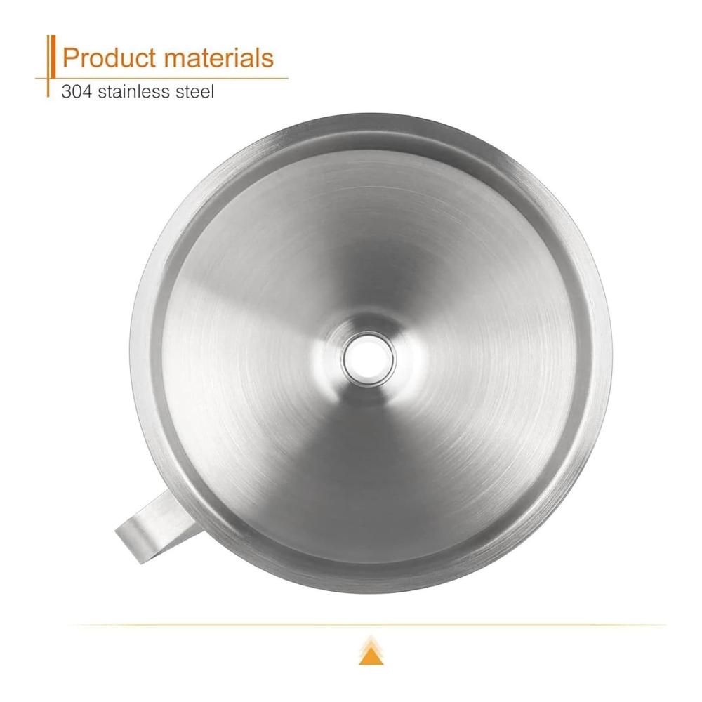 Premium Fettsiebtrichter Set - 4-teiliges Füllflaschen-Trichter-Kit | Abnehmbarer 200-Mesh-Filter in Lebensmittelqualität | Mit Griff und Reinigungsbürste - Perfekt für sauberes und m