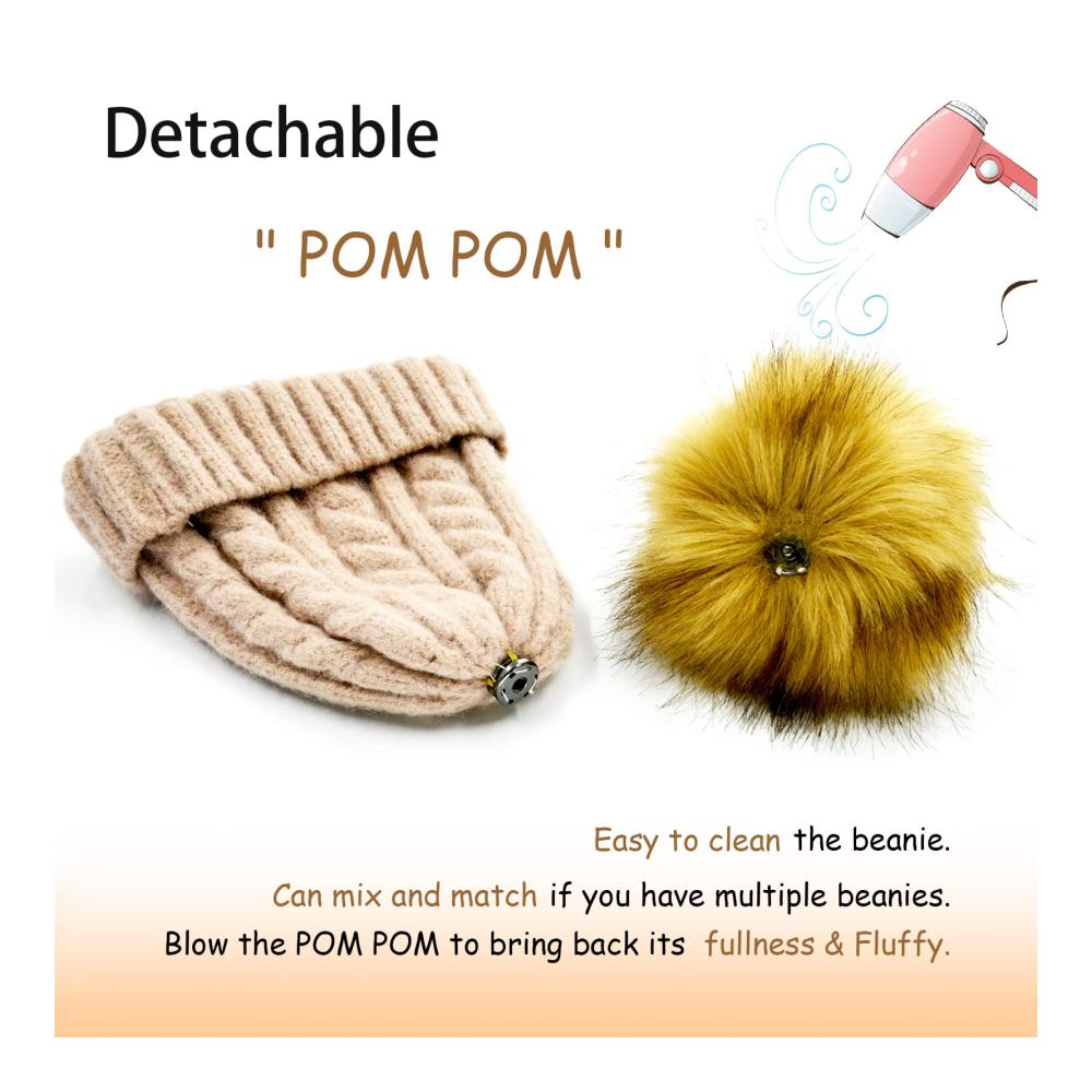 Strick- & Häkelzubehör Extra Großer 5.5-Zoll-Kunstfellbommel (14-15 cm) für Mützen - Weicher Pelzbommel für kreative Pom-Pom-Kreationen - Hochwertiges Fake-Fur-Zubehör