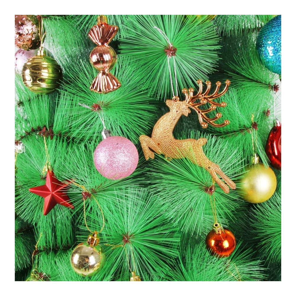 Buntes Fest 70er Set Weihnachtskugeln Kunststoff Multi-Form 3-8cm für Baum & Fensterdekoration - inkl. Hängeseil