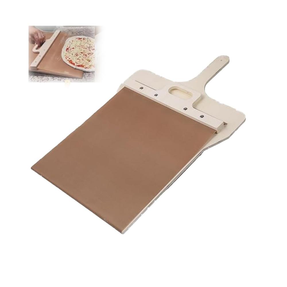 Backformsets Profi Pizza-Schieber & Backbrett-Set - Rutschfester Griff Antihaftbeschichtung - Ideal für hausgemachte Pizzen - Präzises Übertragen mit Slider Board - Backspaß für Bäckereiqualität (S