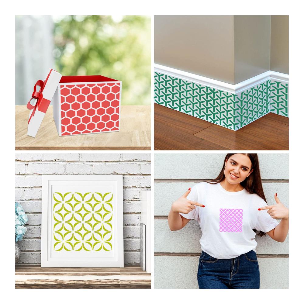 Holen Sie sich kreative Inspiration! OOTSR 16er Pack Wiederverwendbare Kunststoff-Schablonen - Perfekt für DIY-Projekte Zeichnen Malen Scrapbooking & mehr