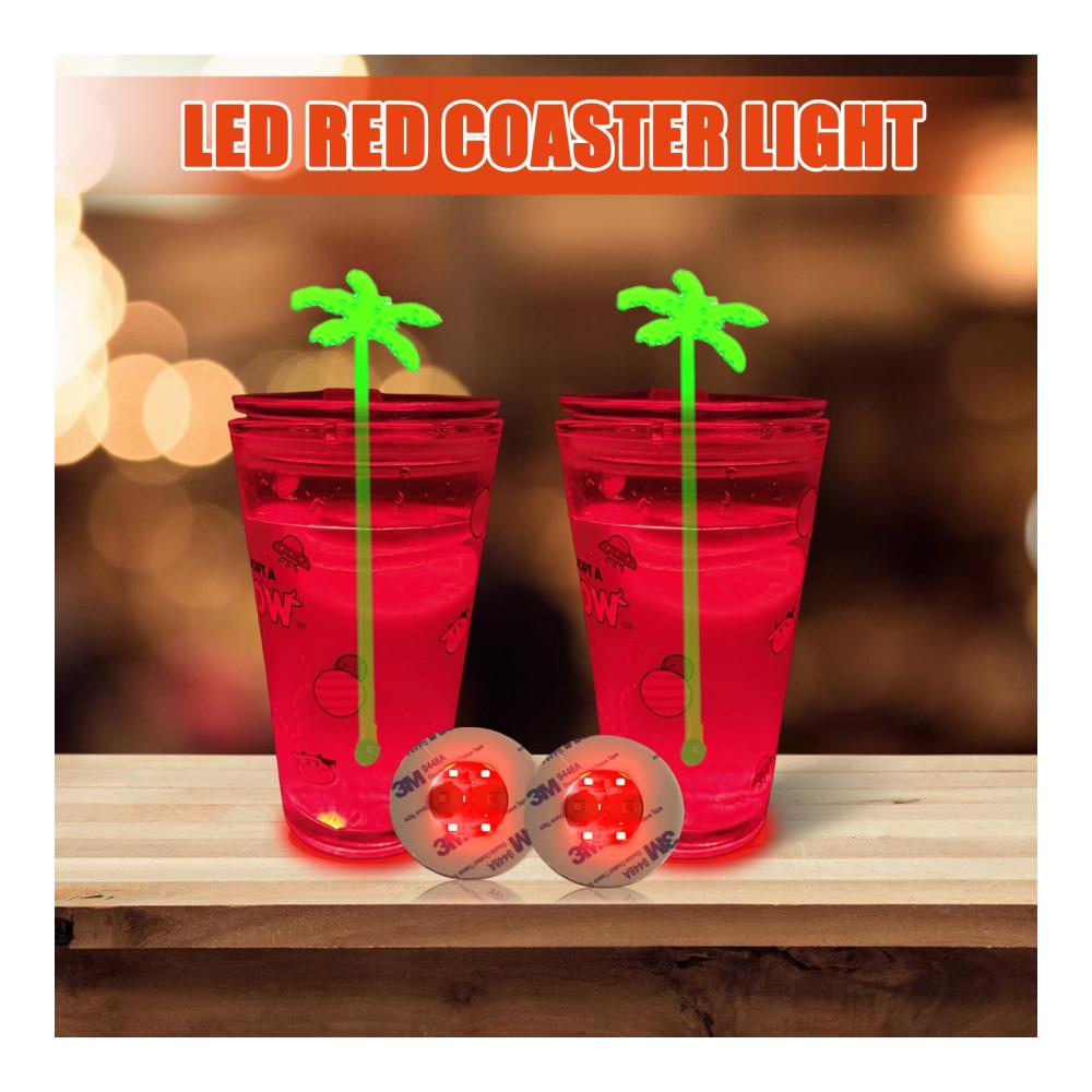 30er Set LED Untersetzer | Selbstklebende Leuchtsticker für Getränke | Bunte Lichter für Gläser Flaschen | Perfekt für Partys Hochzeiten Weihnachten