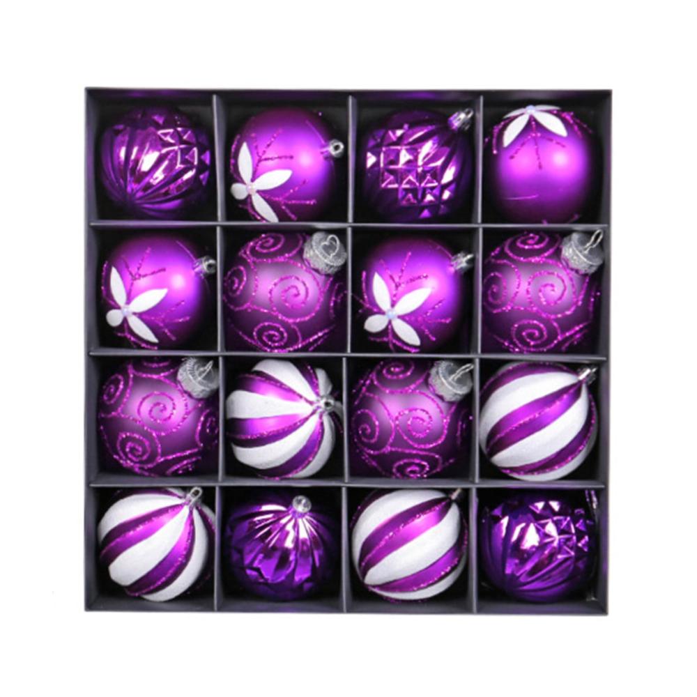 Bruchsichere Weihnachtskugeln 16er Set - 8cm bunt glänzend & matt wiederverwendbare Kunststoff-Kugelornamente für festliche Dekorationen - Ideal für Weihnachtsbaum und Urlaub