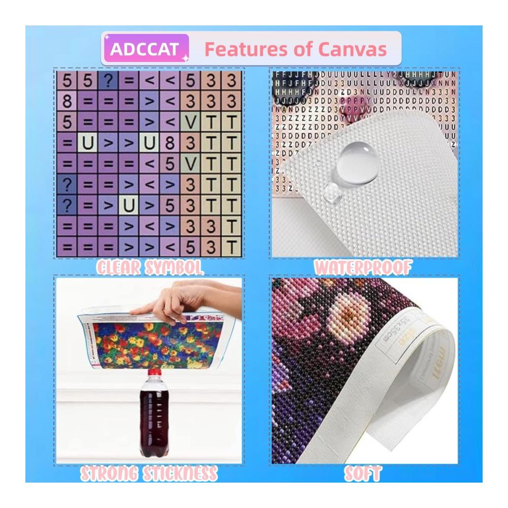 Diamant Malerei Set für Erwachsene – Vorbedruckte Kits inkl. Diamant Kristalle & Zubehör – DIY Kreuzstich Malerei Set für Weihnachtsdeko – Wasser Schönheit Motiv – 36x72in