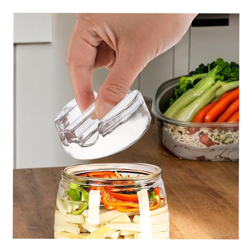 Fermentationsmeister 6er-Set Gärbehälter aus Glas – Leicht zu greifender Deckel perfekte Fermentation – Hochwertige Qualität BPA-frei – Ideal für Sauerkraut Kimchi Gurken und mehr