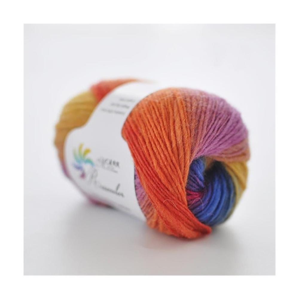 Entdecken Sie die kreative Vielfalt 5x 100g Bündel Regenbogen-Häkel- & Strickgarn für kunstvolle Damenaccessoires - Handgewebte Farbexplosionen aus reiner Wolle! (Farbe