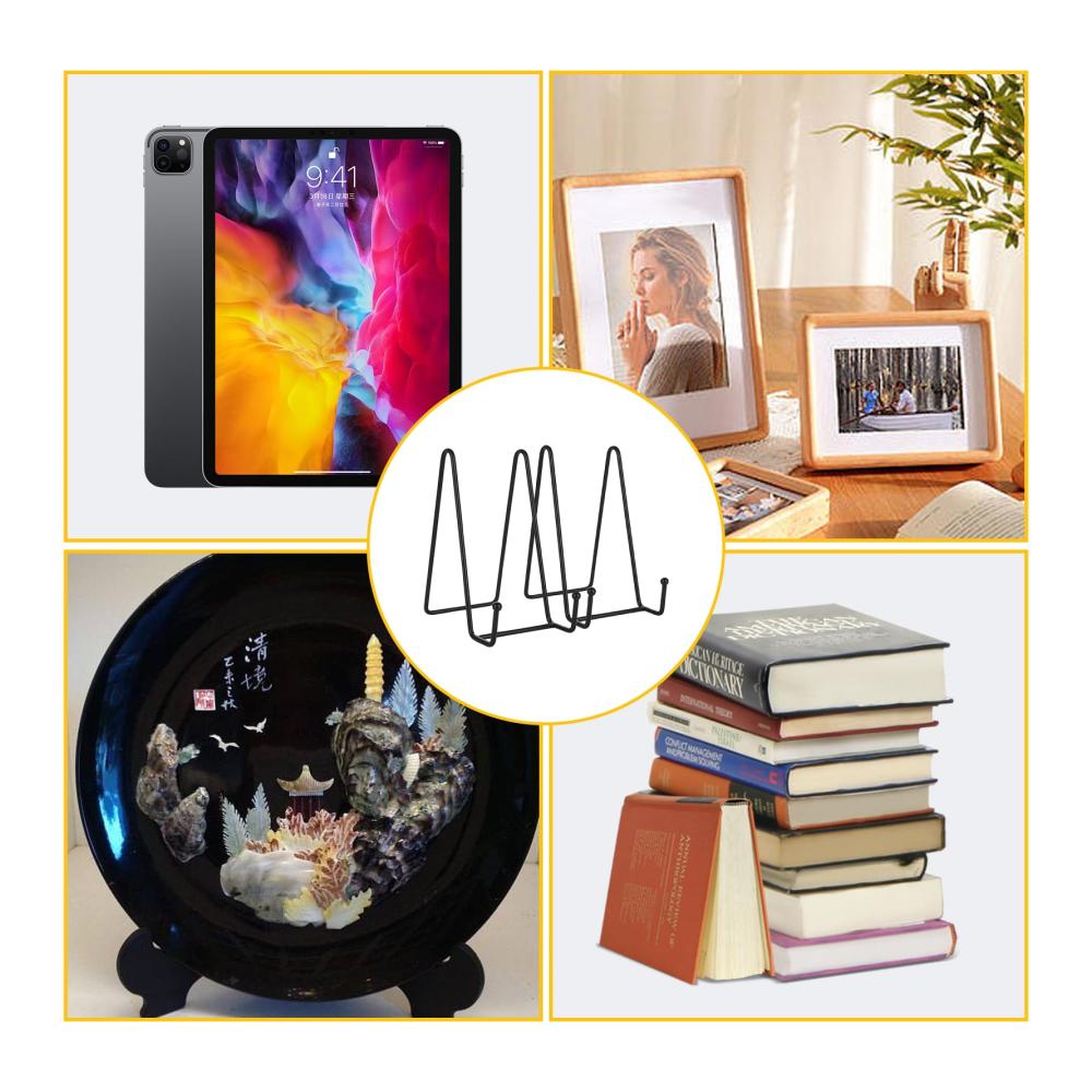 Staffelei Teller Ständer Set - 10 Stück 6 Zoll Schwarz Metall Tellerständer für Bücher Fotos & Tablets - Dekorative Tellerhalter für vielseitige Präsentationen - Stabile Staffeleien für Kunstwerke & mehr