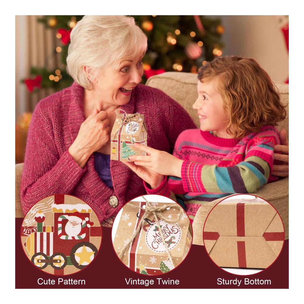 Weihnachtliche Keksdosen für Süßigkeiten & Gebäck 26-teiliges Set - Niedliche Lebensmittelaufbewahrungsgeschenkboxen mit Weihnachtsmotiven - Ideal für Bonbons Kekse Popcorn - 165x145x4cm
