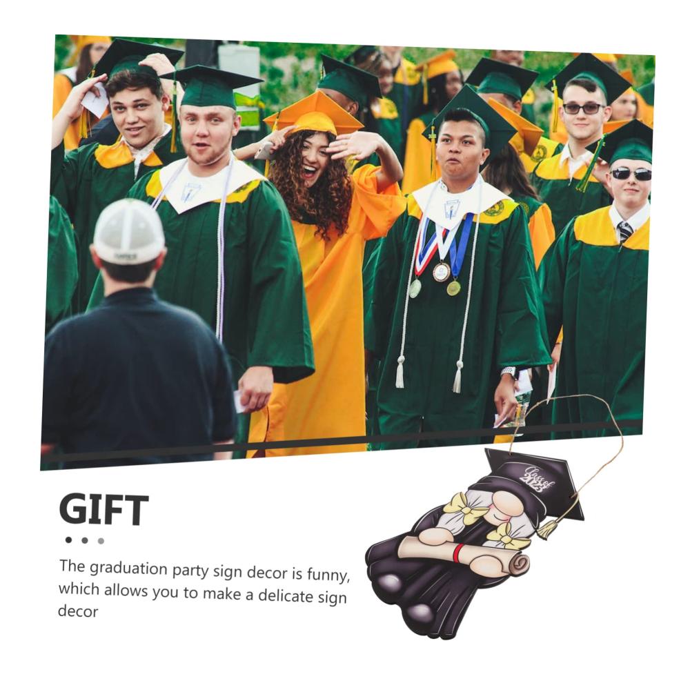 3er-Set Abschlussfeier Deko-Schilder Grad GNOME Plaketten & Holztafeln - Perfekt für Tischdeko & Wandornamente Geschenkidee für Absolventen