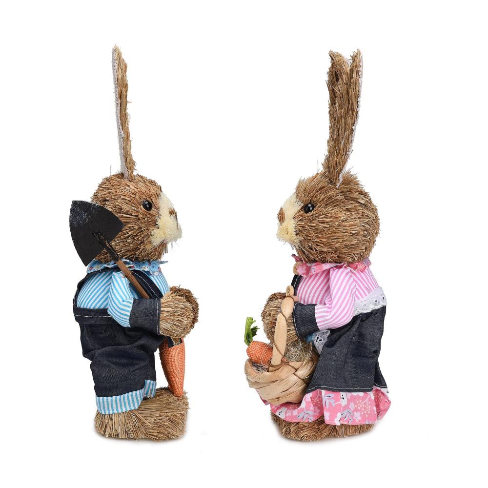 Entdecken Sie die Magie des Frühlings mit 2 bezaubernden Oster-Strohhasen-Figuren! Handgefertigt für Charme und Eleganz. Perfekt für Tischdekorationen Kunsthandwerk und Frühlingspartys im Garten. Niedliche Osterhasen die Ihr Zuhause in eine festliche Oase verwandeln! 🐰🌷 Osterdeko Frühlingskunst HandgefertigteFiguren