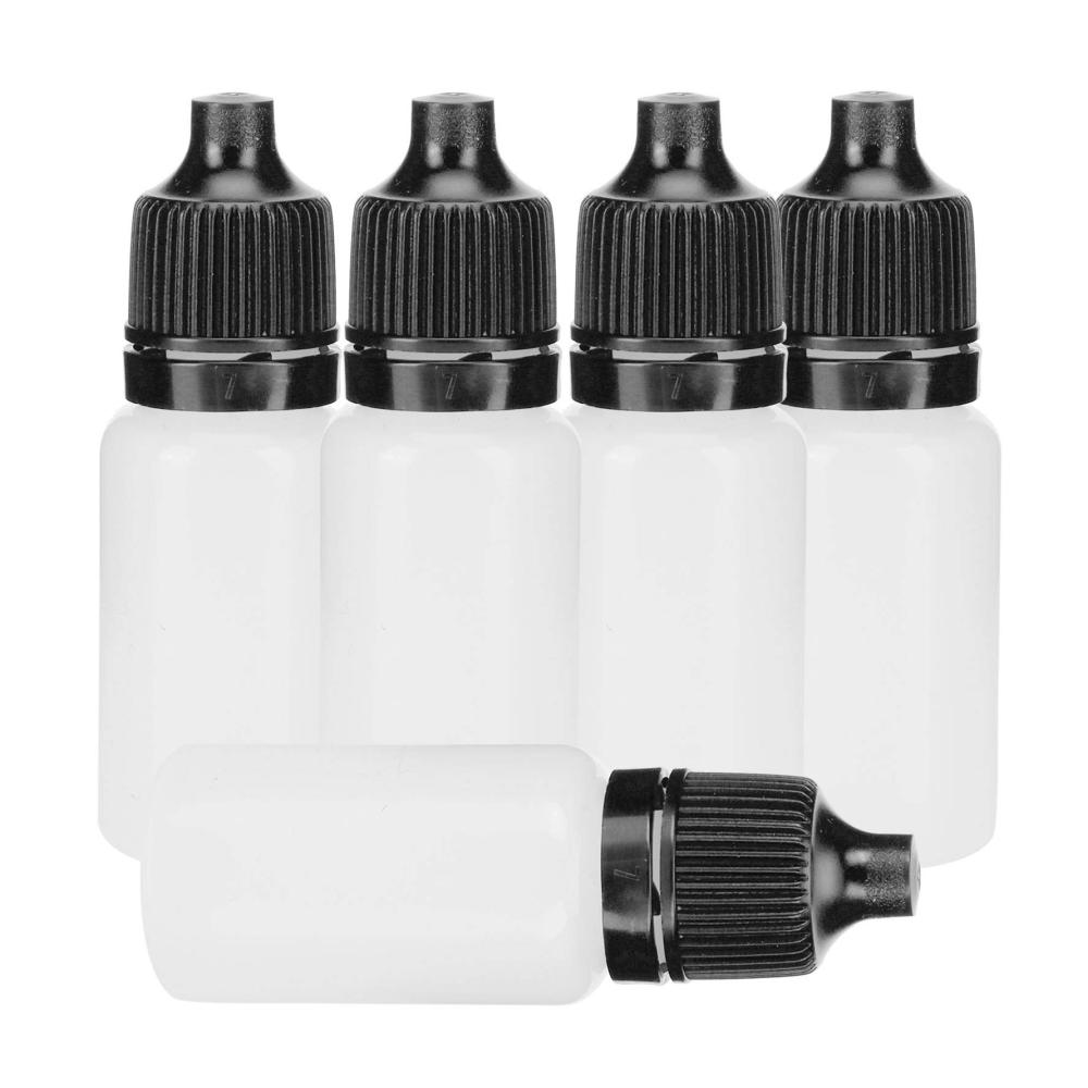 Flaschenkörbe & Träger 50 Leere Zusammendrückbare Tropfflaschen 10ml - Tragbare Augenflüssigkeitstropfer - Nachfüllbare Behälter mit Deckel für Zuhause - Schwarze Flaschen