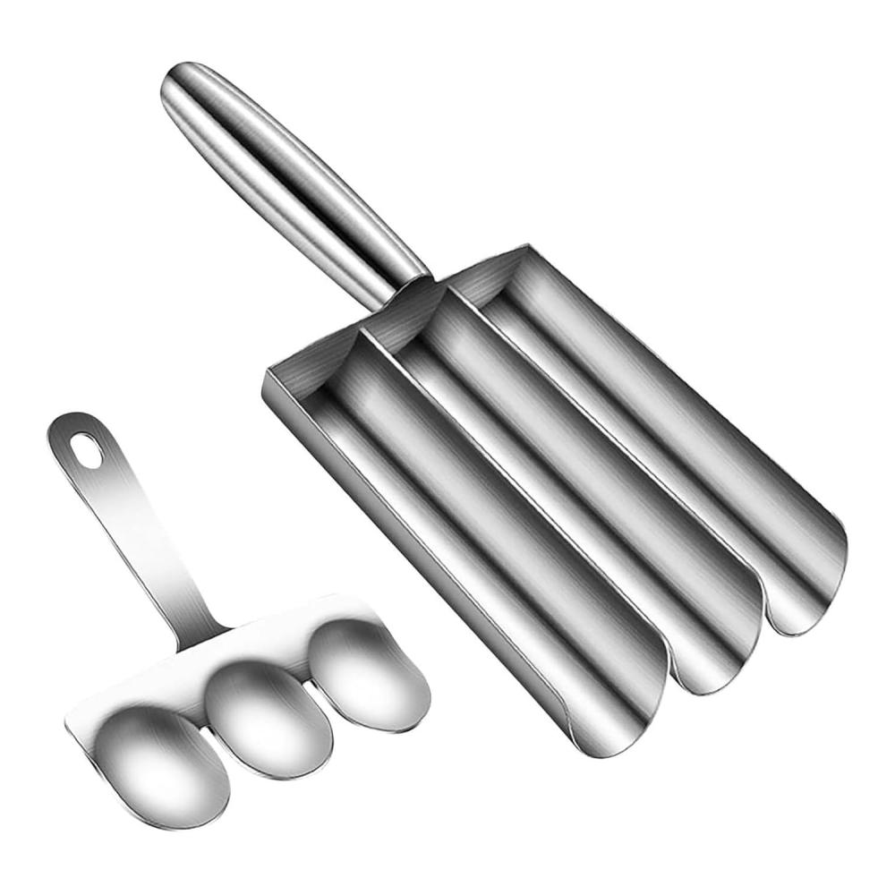 Hochwertiger Edelstahl Fleischbällchen-Schaufel-Klopfer | Antihaft-Manueller Fleischbällchen-Form-Bällchen-Maker für die Küche | Schnelles Formen von Fleischbällchen (3 Röhren