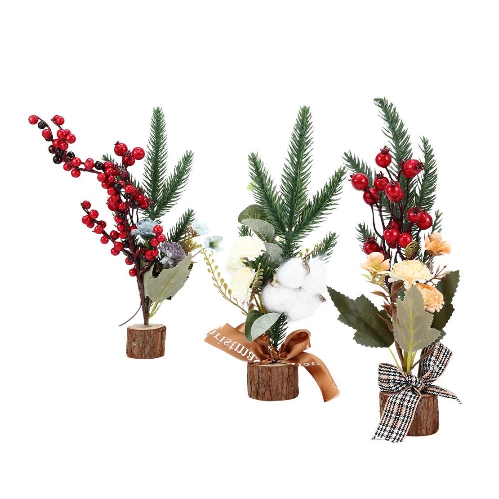 Festliche Atmosphäre im Handumdrehen 3-teiliger Mini-Weihnachtsbaum-Satz für stilvolle saisonale Dekoration. Kunstvoll gestaltet für Desktop Wohnzimmer und festliche Events