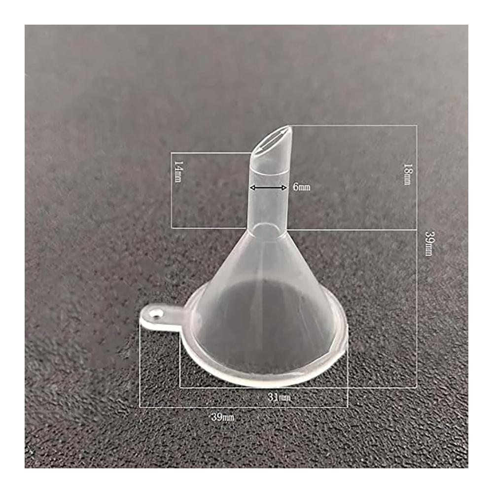 Premium Mini Trichter Set - 30 Stück 3 Größen transparente Kunststoff-Trichter für Parfüm Marmelade Öl und Kosmetikproben - Praktisches Laborzubehör