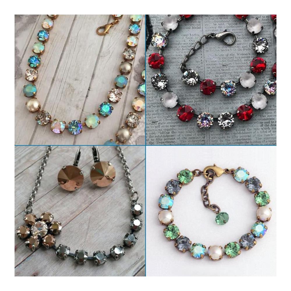Exklusive Schmuckherstellung 1 Box mit 500 Messing Cup Chain Enden - Strass Cup Chain Verbinder in Silber und Gold 5 Größen für faszinierende Ketten-Akzente bei der Gestaltung von Ohrringen und Charms