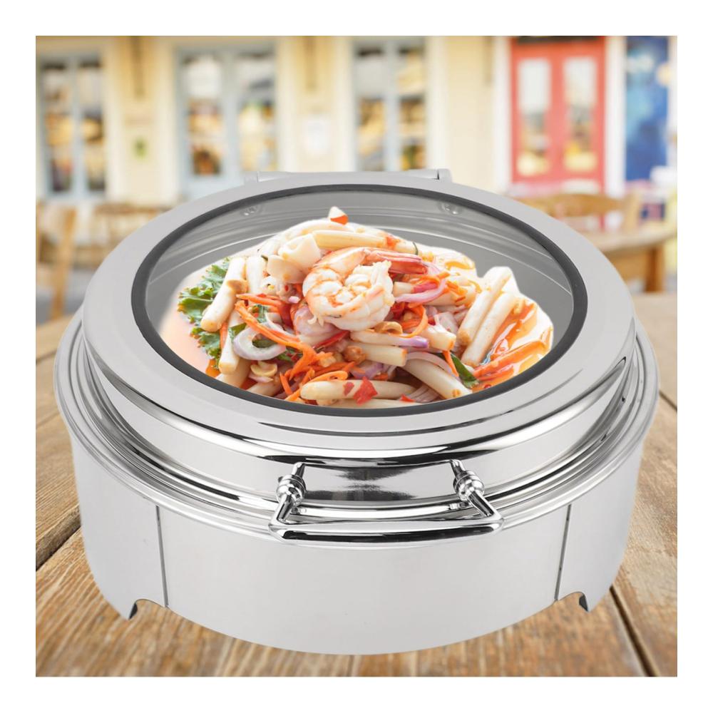 Edelstahl Stövchen & Speisewärmer Elektrische 6L Buffet-Kocher für Hotelrestaurants | Sichtbarer Deckel Warmhaltefunktion | Vielseitige Küchenhilfe