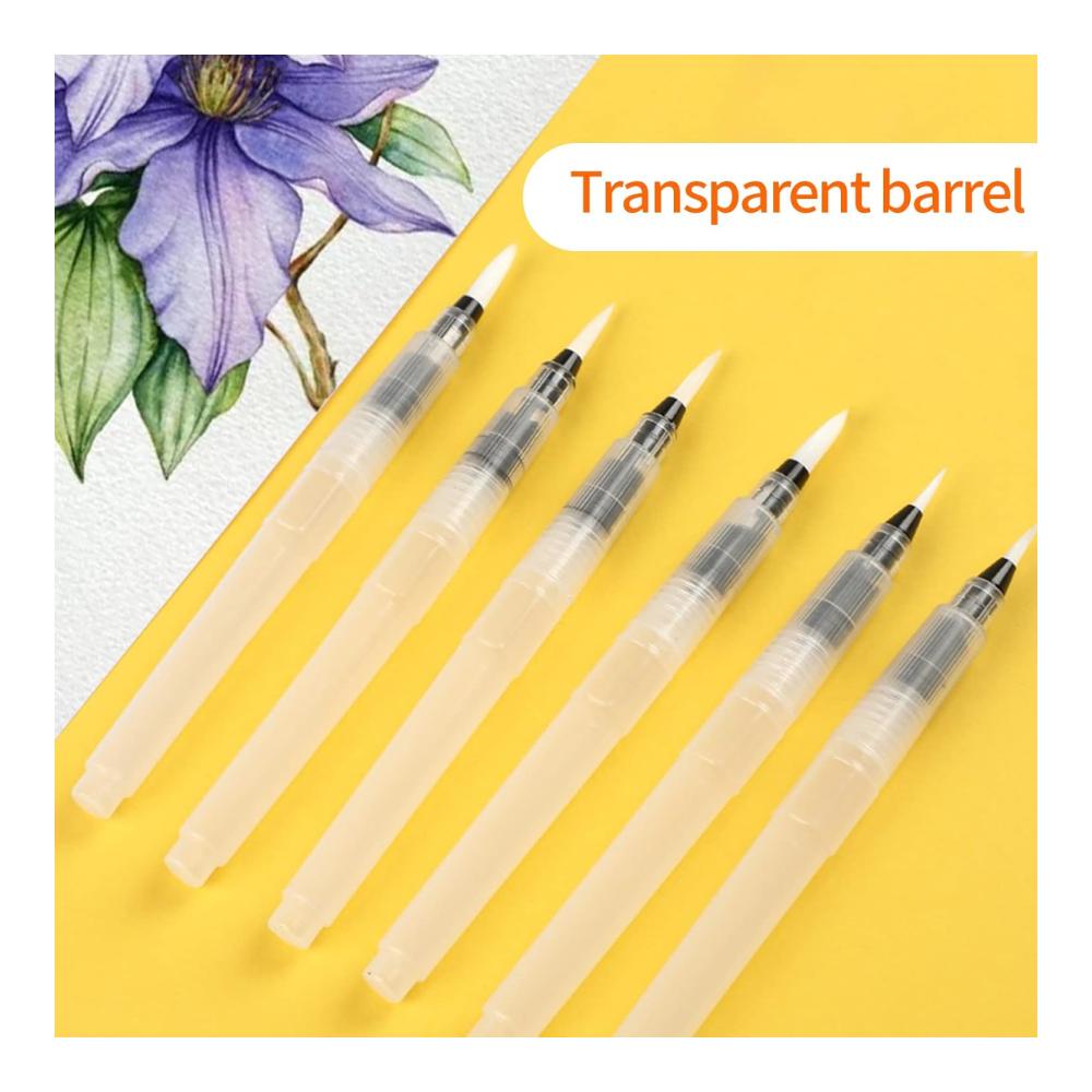 Professionelles Aquarellpinsel-Set - 6-teilig mit Wassertankpinsel Tinten-Nachfülloption - Ideal für Schattenmalerei und Kalligraphie-Kunstbedarf - Hochwertige Pinsel-Sets