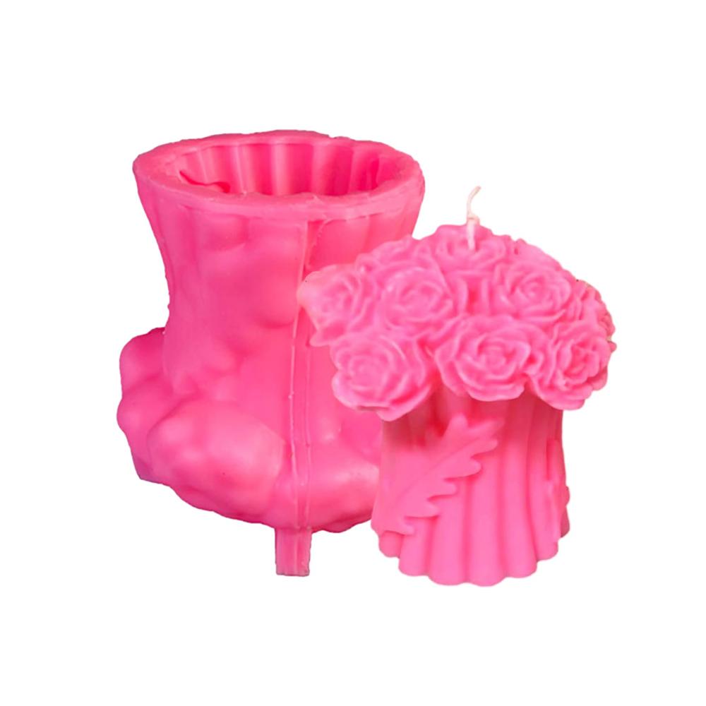 3D Rosenstrauß Silikon Gießformen für Kerzenherstellung - Hochwertige Harzform für Aromatherapie-Kerzen Valentinstagsgeschenke und Heimdekoration - DIY Kerzenformen