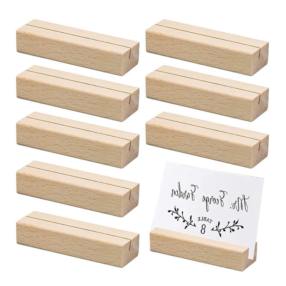 Tischkartenhalter aus Holz - 8er Set Platzhalter für Hochzeiten Restaurants & Büros | Stilvolle Tischnummernhalter für Fotos