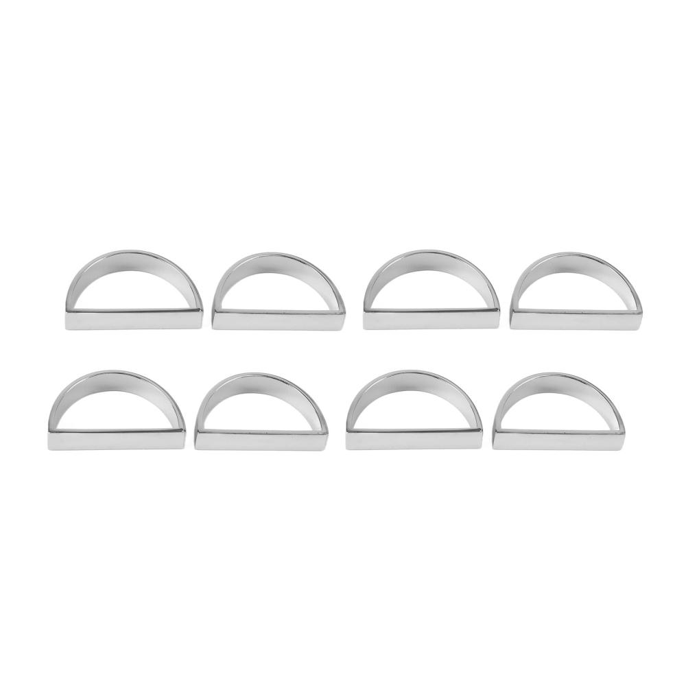 8er Set Edelstahl Serviettenringe - Glänzende Halbkreisform verhindert Ausbleichen & Rost - Perfekt für Abendessen Jahrest