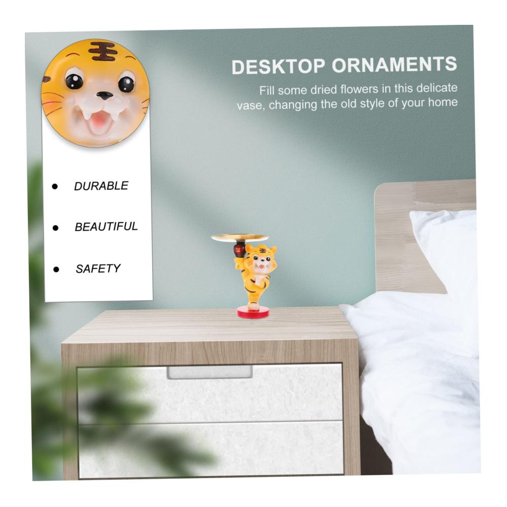 Entfachen Sie Ihren Stil Dekorative Tabletts für das Jahr des Tigers – Einzigartiges Tigertablett mit Charme für Süßigkeiten Snacks und mehr. Exquisite Karikaturen aus Harz ideal zur Aufbewahrung von Ohrringen und Ringen. Schmücken Sie Ihre Räume mit diesem faszinierenden Tigerornament