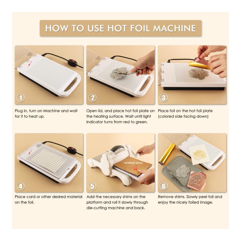 Foilpress Heat Press Crafting Profi-Druckpresse für UK 220V Kartenherstellung Scrapbooking Kits Folierplattform Glimmer System Prägung von Papier Leder & Vinyl Übertragung von Folien - Deine ultimative Folienpressen