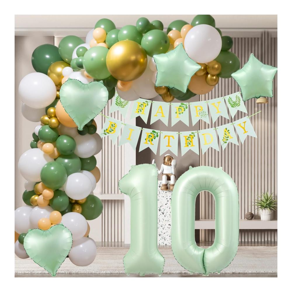 Celebrate 20 Jahre Leben mit Stil! 20 Geburtstag Deko-Set für Frauen & Männer Grüne Luftballons Happy Birthday Girlande Partydekoration für einen unvergesslichen 20. Geburtstag. Machen Sie diesen Meilenstein mit unseren festlichen Ballons unvergesslich