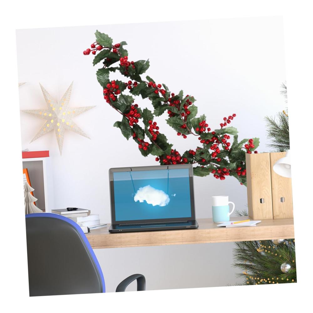 Frohe Festtage mit Stil Exquisite Rattan-Girlande für ein nordisches Weihnachtsdekor | Einzigartiger Christbaumschmuck aus PVC-Rattan | Festliche Sprühdekorationen für einen zauberhaften Kranz