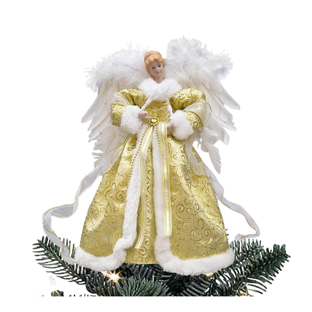 Erleuchten Sie Ihre Festtage mit der strahlenden Spitze 126-Zoll-Engelfigur mit beleuchteten Flügeln und Glöckchen. Perfekte Weihnachtsbaumspitze für Feiern und Innenräume