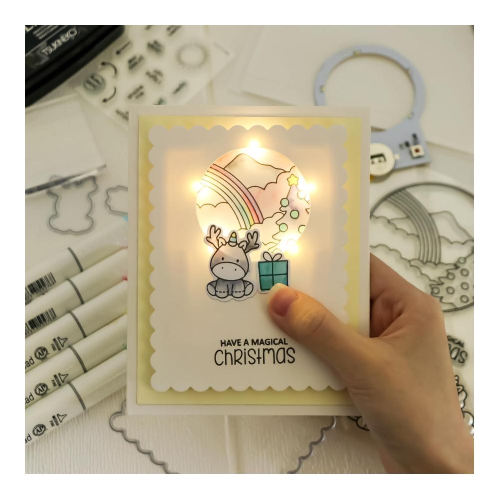 Entdecken Sie 12 Kreative Verzierungen Selbstklebende Leuchteinheiten für Weihnachtskarten Scrapbooking & Dekoration - Einfache Halo-Lichter mit Warmweißen LEDs - Perfekt für DIY-Projekte ohne