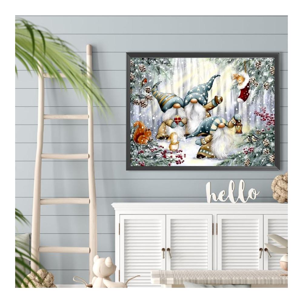 Erstellen Sie Ihre eigene Kunst mit Leichtigkeit! 5D-Glasmalerei-Set für Heimdekoration & Kunsthandwerk – Runder Bohrer entzückendes Zwergen-Design 40 x 30 cm. Verschönern Sie Ihr Zuhause mit kreativer Brillanz