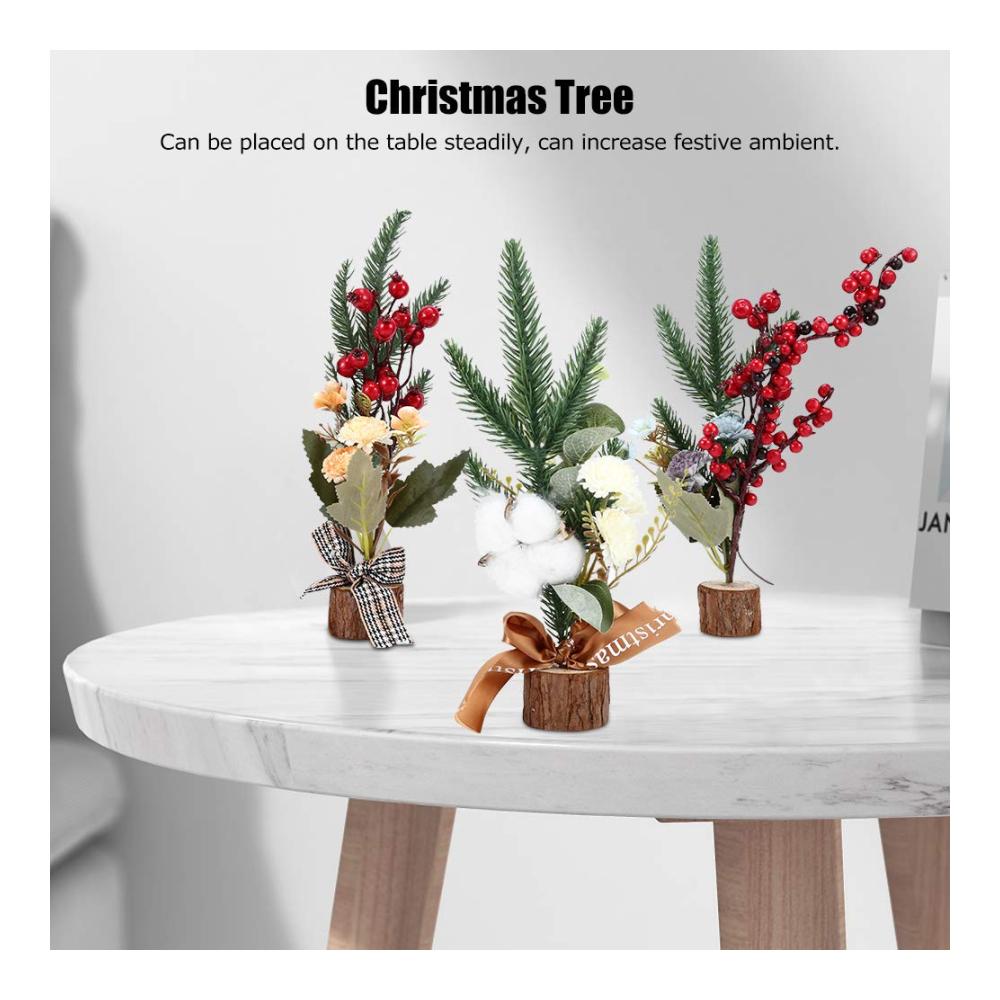 Festliche Atmosphäre im Handumdrehen 3-teiliger Mini-Weihnachtsbaum-Satz für stilvolle saisonale Dekoration. Kunstvoll gestaltet für Desktop Wohnzimmer und festliche Events