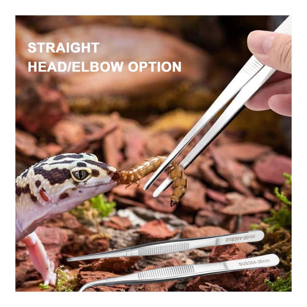Premium Grill- und Küchenzangen Set 2 Ellbogen- und 2 Gerade Zangen aus Edelstahl für präzises Kochen - Fleisch Fisch Gemüse - Langlebig und vielseitig - BBQ Zubehör für Grill