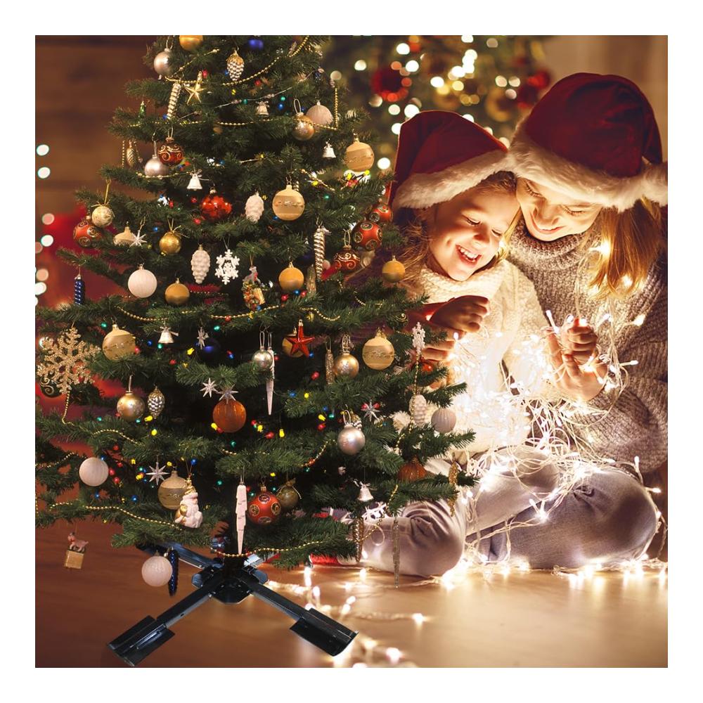 Holen Sie sich den ultimativen Weihnachtszauber mit unserem vielseitigen zusammenklappbaren Weihnachtsbaumständer! Robuster Metallsockel für den perfekten Außenschirmbaum