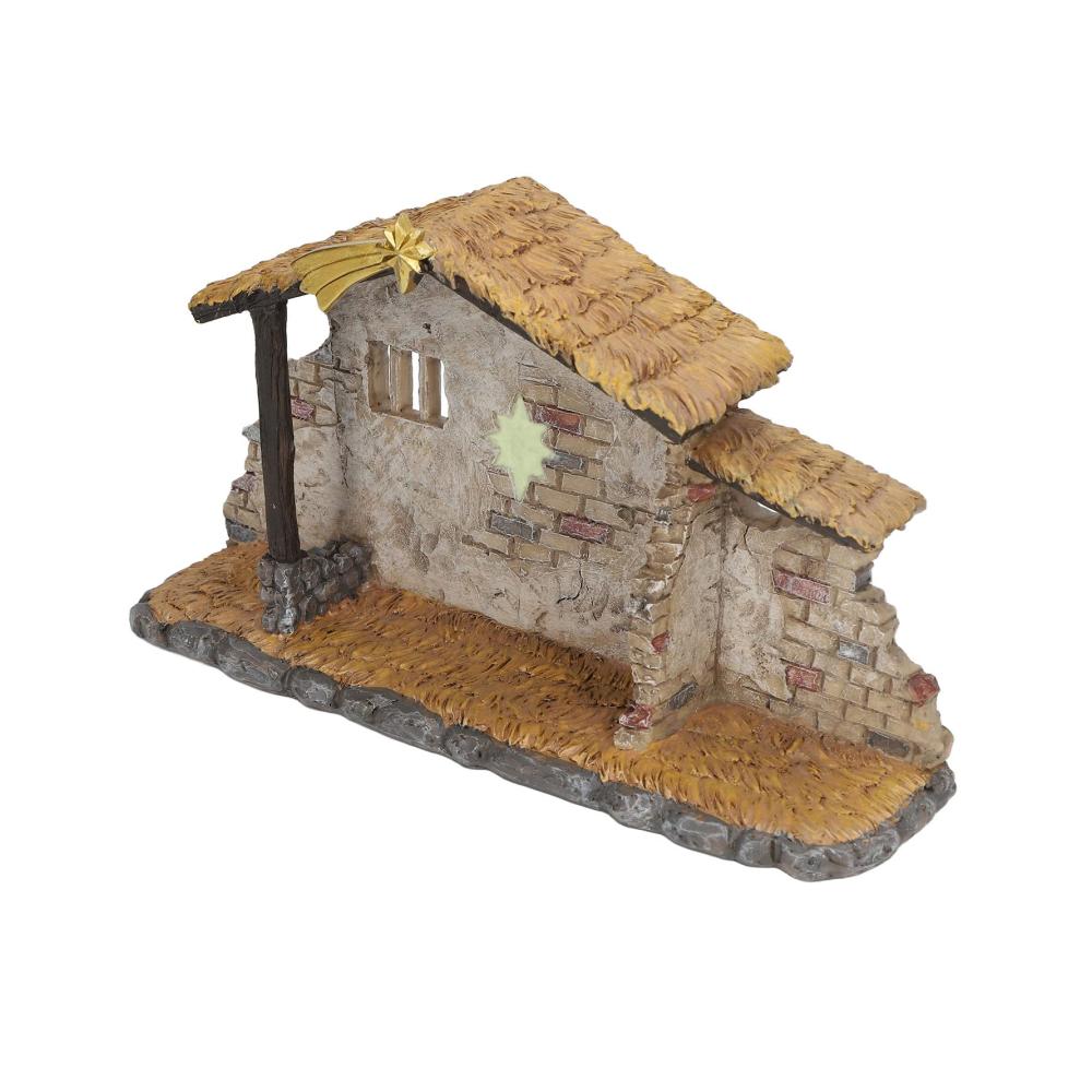 Weihnachts-Krippenstatuen – Fein detaillierte Krippenhütte für Desktop – Lebendige Weihnachtsdekoration aus Kunstharz – Perfekte Tischkrippen-Geschen