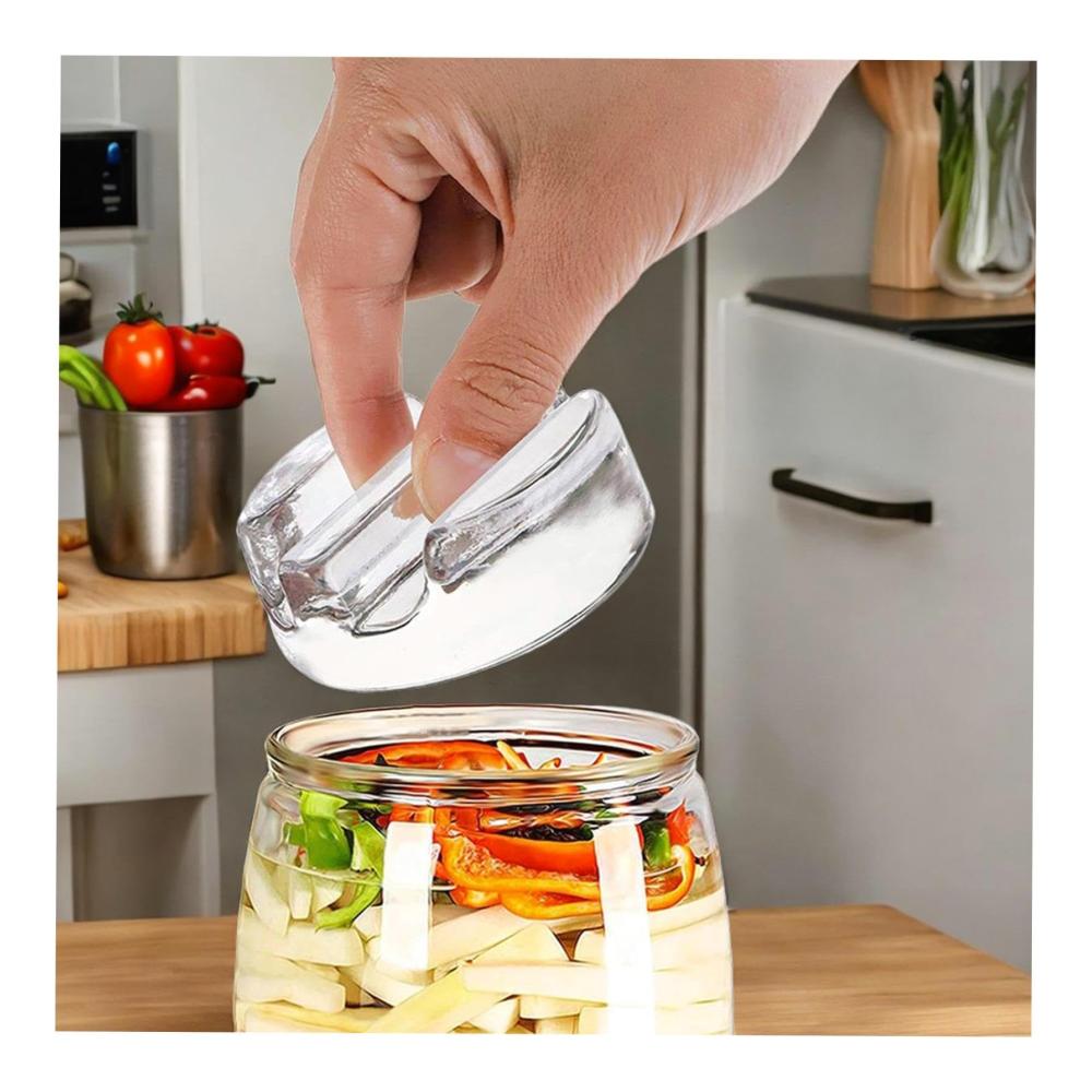 Fermentationsmeister 6er-Set Gärbehälter aus Glas – Leicht zu greifender Deckel perfekte Fermentation – Hochwertige Qualität BPA-frei – Ideal für Sauerkraut Kimchi Gurken und mehr