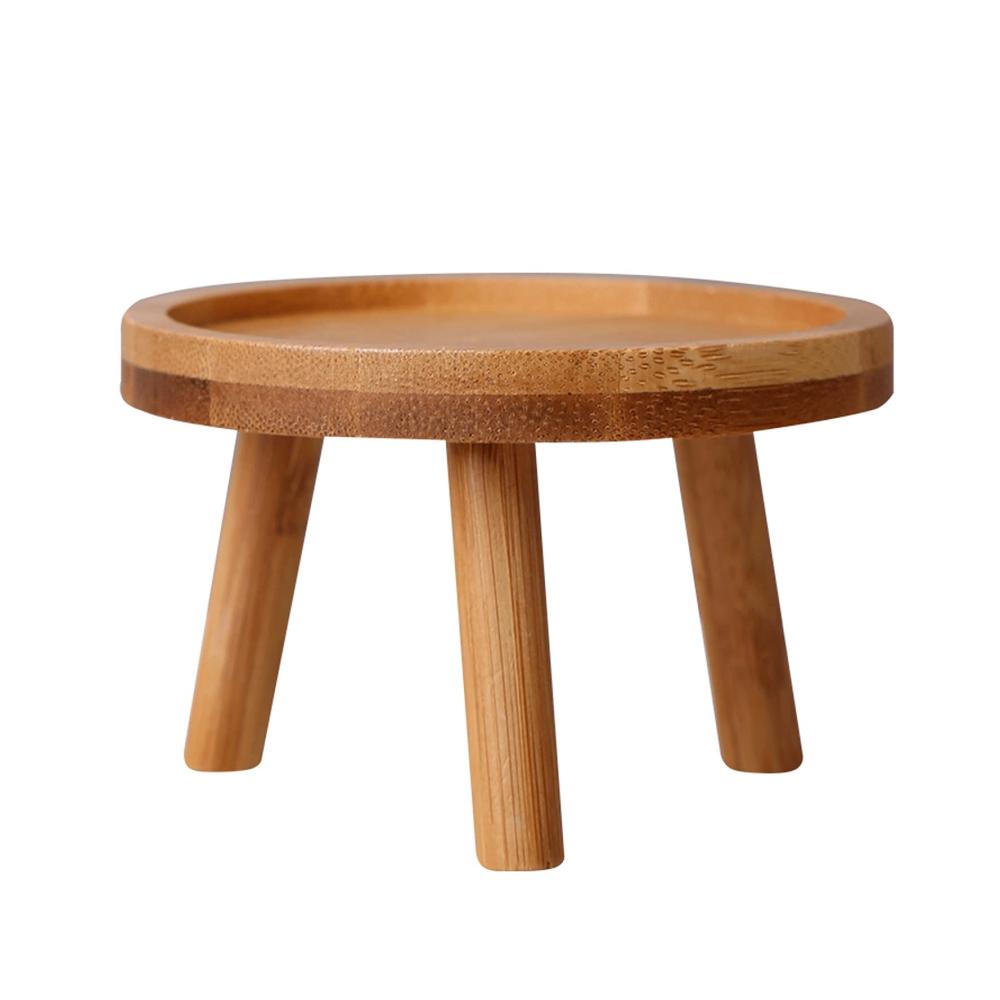 Eleganter Vintage Holzhocker Runder Vasenständer für Zuhause Balkon & Garten – Ideal für Teekannen Vasen & Bonsai – XL Bl