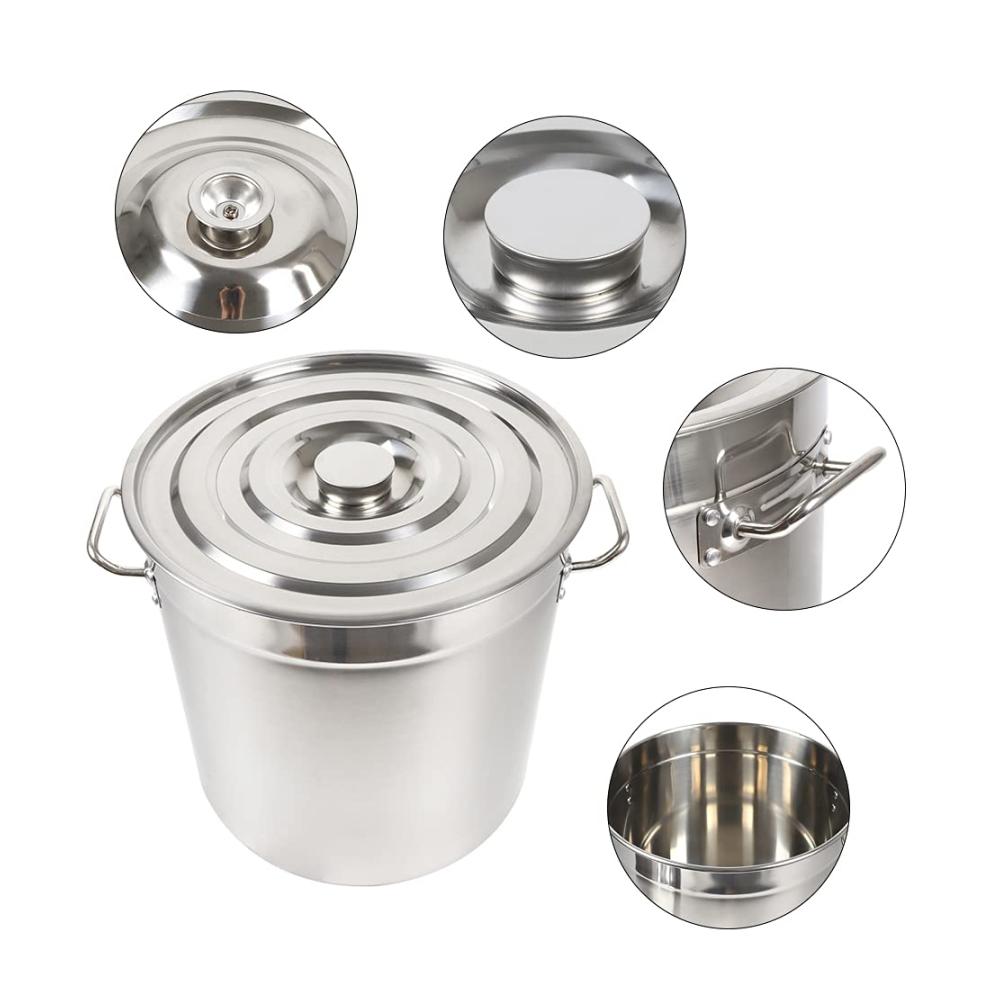 Hochwertiger 50L Suppentopf aus Edelstahl für Gastronomie & Großküchen | Ideal für Öl Suppen Saucen & Nudeln | Robuster Kochtopf 40 x 40 cm