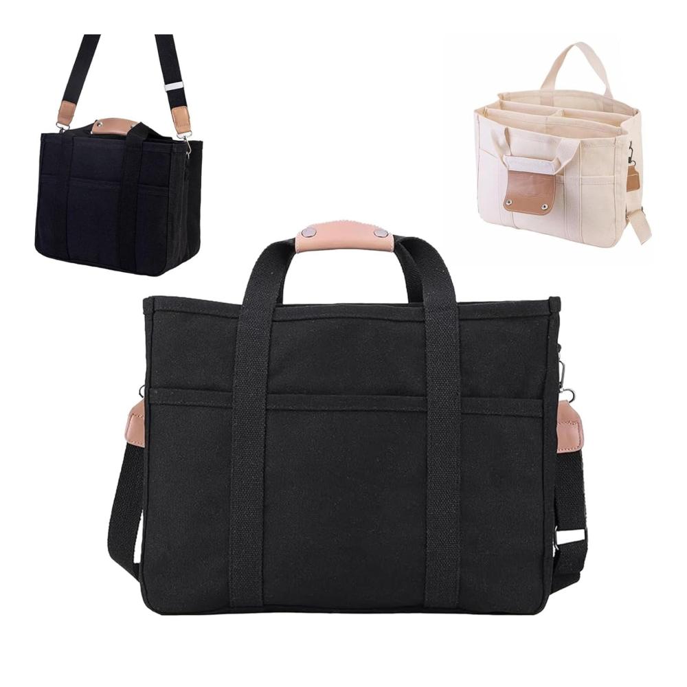 Moonelo Mobiles Dekoartikel Aufbewahrungstasche - Praktische Canvas Tasche mit Mehrfachfächern für stilvolle Organisation und einfaches Tragen - Ideal für zu Hause oder unterwegs