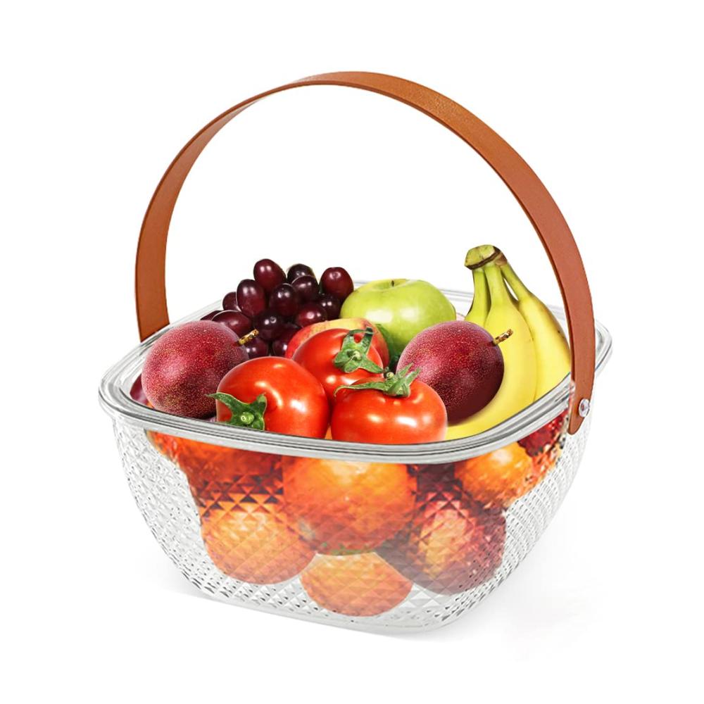 Entdecken Sie Eleganz Transparenter Obstkorb mit Griff | Arbeitsplatten Obstschale für Wohnzimmer-Dekoration | Süßigkeitenteller & Multifunktionale Hängende Obstgericht Lagerschale | Ideal für Küche & Speisekammer | Stilvoll organisiert und