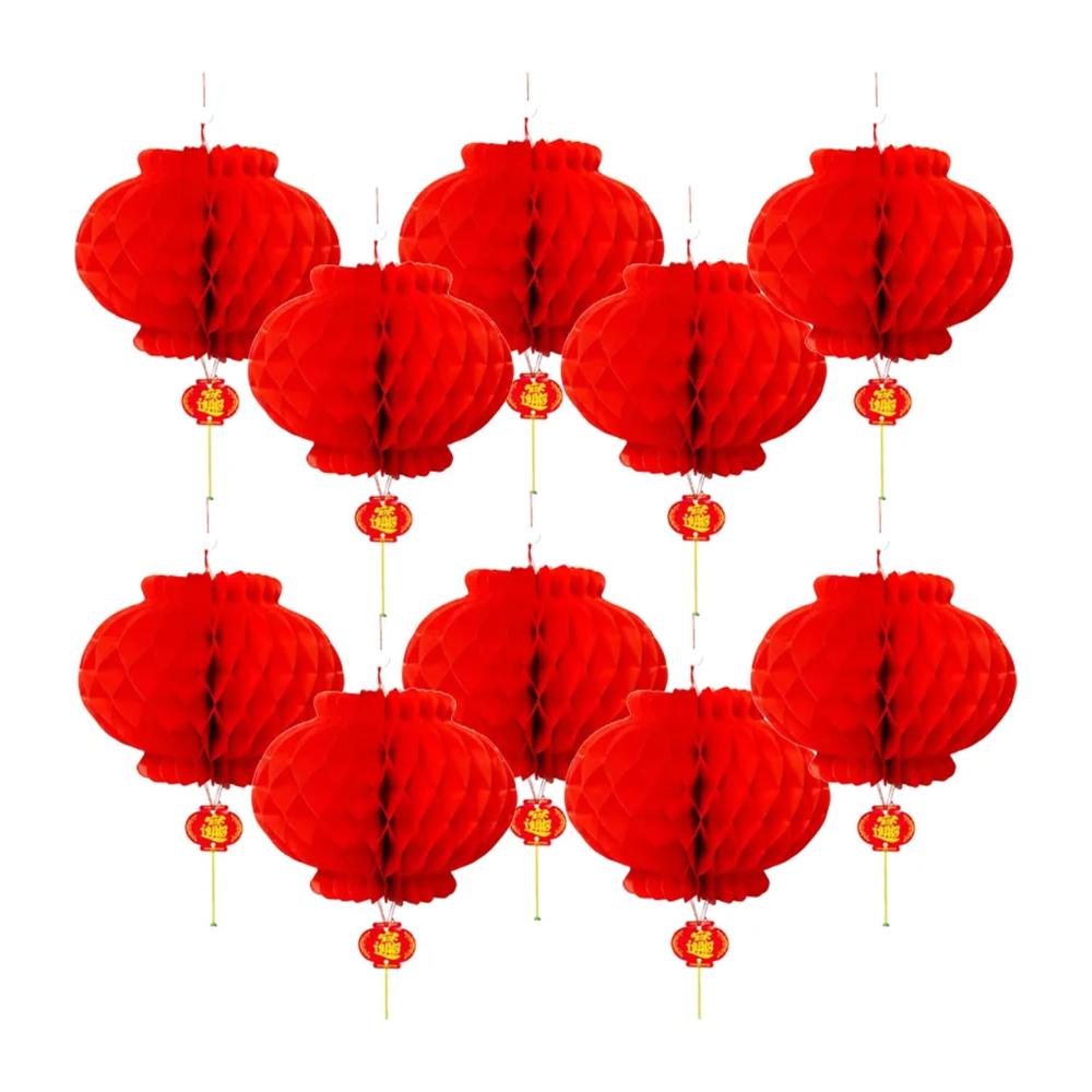 Chinesische Laternen 20 Stück traditionelle rote Papierlaternen für Neujahrsdekoration Festival Hochzeit & Restaurant - Frühlingsfest Deko inkl