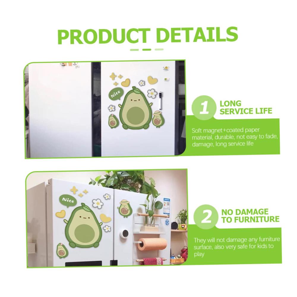 Magnetische Vielfalt 24 Avocado-Frischmacher Magnete für Kühlschrank Obst & Spaß – Dekorative Wandaufkleber Kinderlieblinge Lebensmittel-Highlights