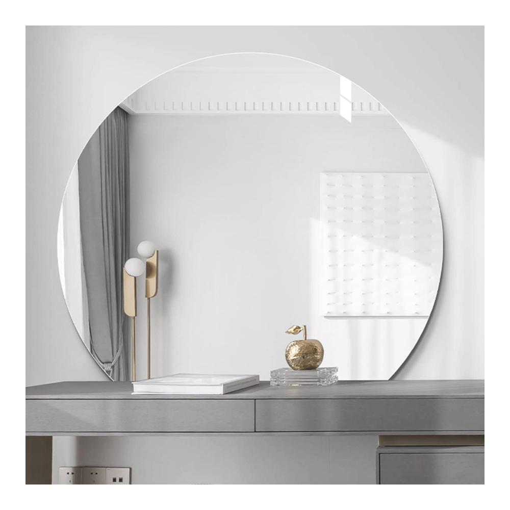 Erleben Sie Eleganz Rahmenloser Wandspiegel für Bad & mehr! Formschöner Schminkspiegel dekorativ & explosionsgeschützt. 50cm/60cm/70cm/80cm Größen. Stilvolles Design sicher geschnitten nach unten/links/rechts. Idealer Blickfang für