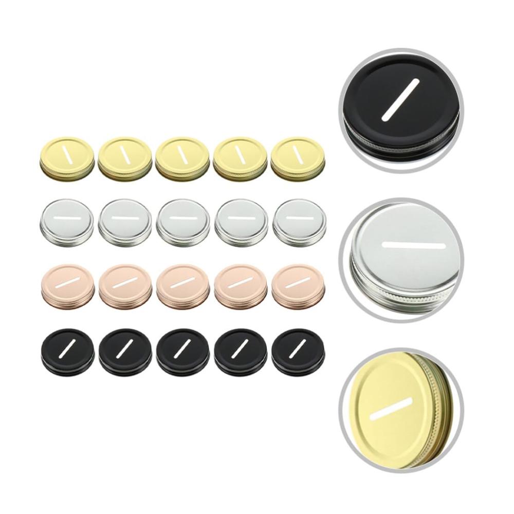 Einmachgläser Deckel Set – 20 Stk. 70 mm Weißblech Deckel für Konservieren mit Münzeinwurf. Passend für Einmach- & Spargläser. Nachfüllbare Verschlüsse für längere Frische